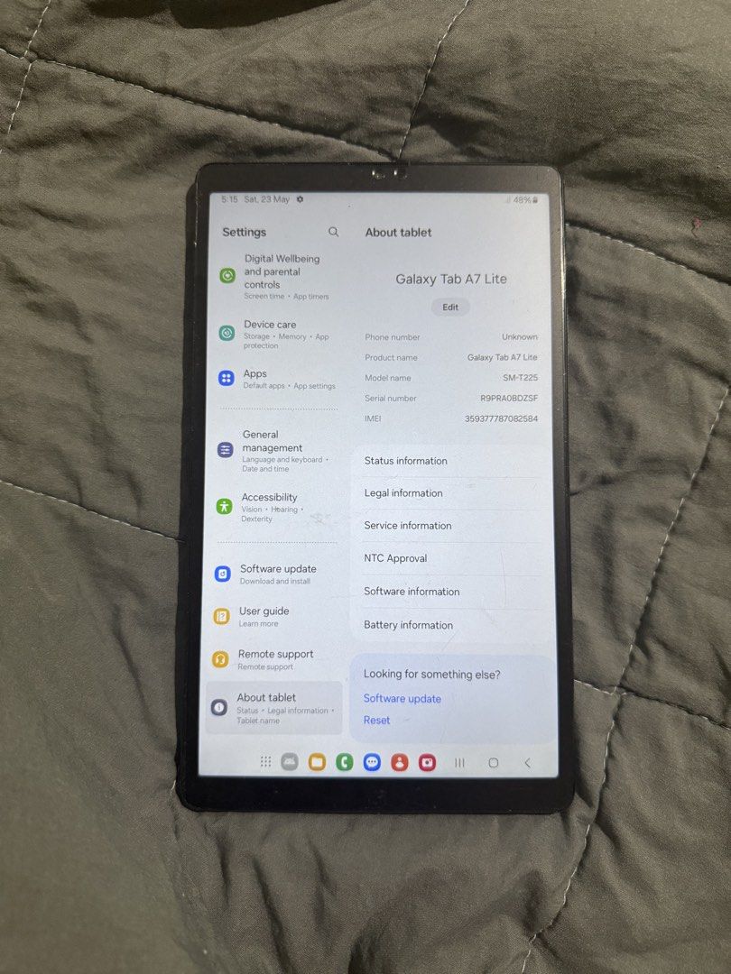Samaung Galaxy A7 Lite (Category: Laptops & Notebooks) located in Quezon City. Submitted by nsseller (Listing ID 1439516055, Image 2). Description: Selling my Samsung Galaxy Tab A7 Lite, still in excellent condition and well taken care of. Used only lightly and always protected with a case and screen protector since day one. ✔️ No dents ✔️ No scratches ✔️ Smooth performance ✔️ Great for streaming, browsing, online classes, and light gaming Inclus