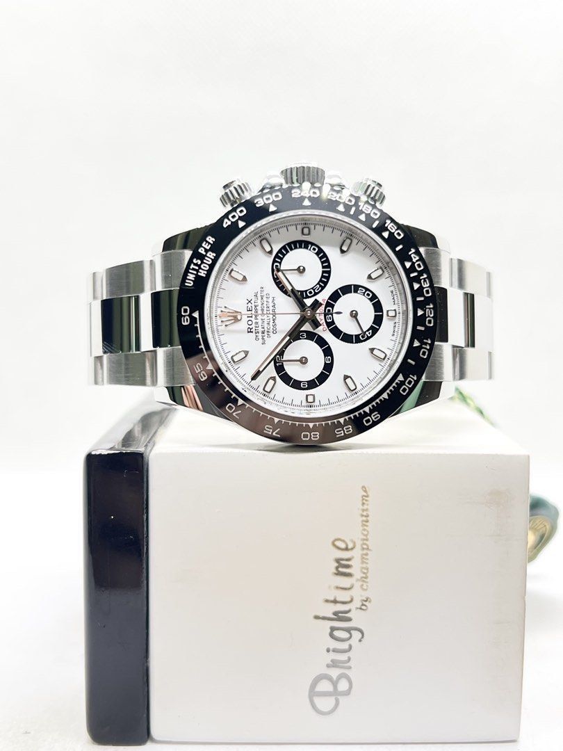 SgWatchHub! Rolex Oyster Daytona 116500LN “Panda” White Dial Automatic Steel Casing Bracelet ( July 19 ) (Category: Watches) located in Singapore. Submitted by maison_in (Listing ID 1439477524, Image 1). Description: Discover SgWatchHub.sg — the smart way to manage everything about your watch, all in one place. From finding your next timepiece to getting expert care for the one you love, SgWatchHub connects you to watch specialists, competitive p