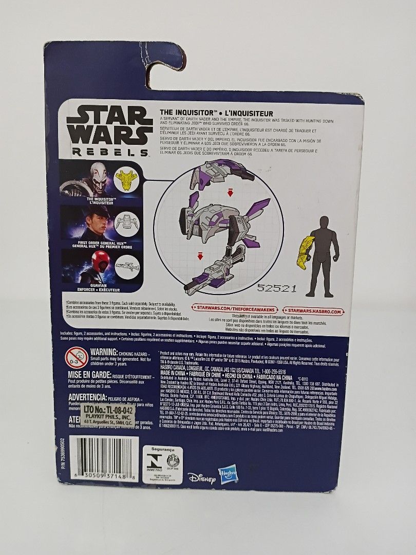 Star Wars Rebels The Inquisitor Action Figure (Category: Figurines & Statues) located in Las Pinas. Submitted by yannsdungeon7 (Listing ID 1439555569, Image 2). Description: ❗️FOR SALE❗️ Star Wars Rebels The Inquisitor Action Figure SEALED. Packaging not mint See photos. Buy now, pay within 24 hrs after invoice. No to long reservation. 📍Item in Las Pinas 💵 GCash payment first (No COD/No COP) 🚚 Flash Express/ Lalamove / Grab (shouldered by buye