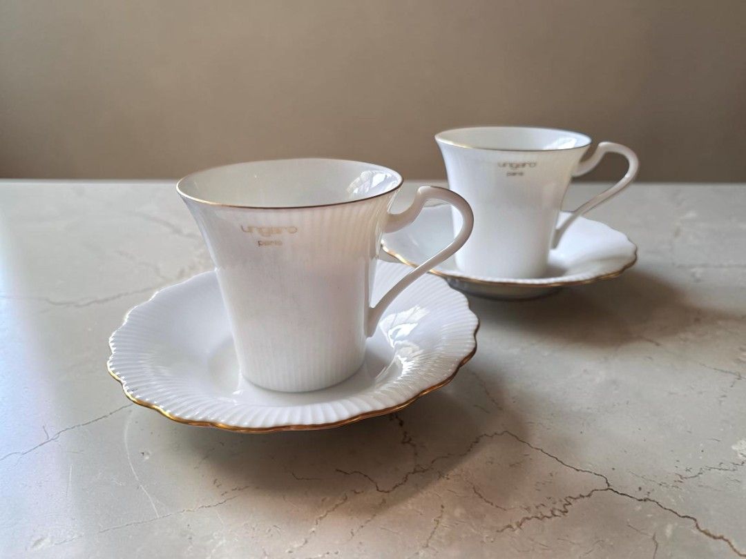 Ungaro Teacup Duo (2 sets) (Category: Coffee & Tea Tableware) located in Quezon City. Submitted by buybyestuffmnl (Listing ID 1439485975, Image 1). Description: with minimal rubs.