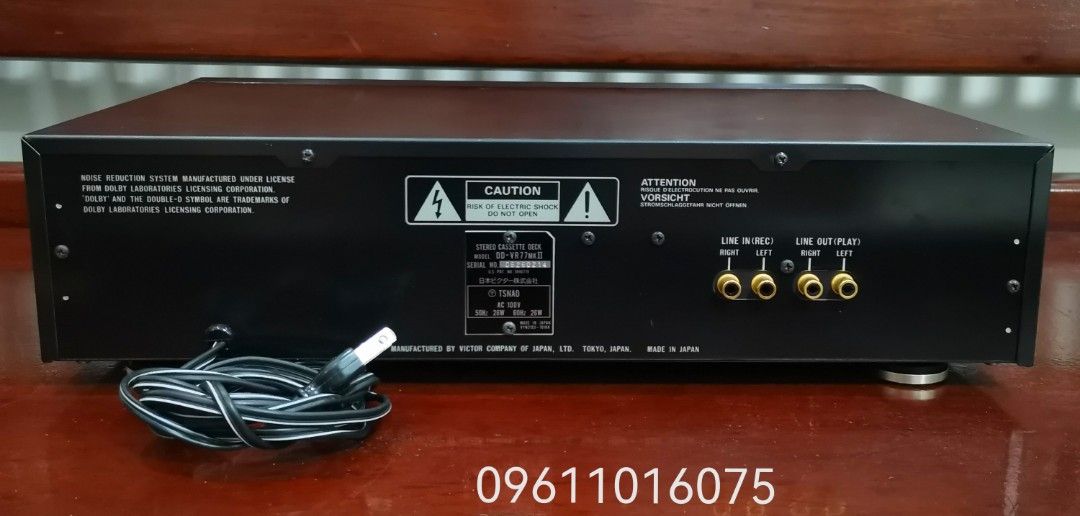 VICTOR /JVC DD-VR77MKII CASSETTE DECK (Category: Other Audio Equipment) located in Cebu City. Submitted by cebu_vintage_audio (Listing ID 1439534000, Image 3). Description: Full auto reverse 100 volts AC, made in Japan New Old Stock; with orig box All original, no repair Excellent playback and recording function Fine axis quick reverse system Pulse Servo Direct Drive motor Ceramic guard SA playback/rec head Weight : 5.2 kg Width 435 mm, Height 11