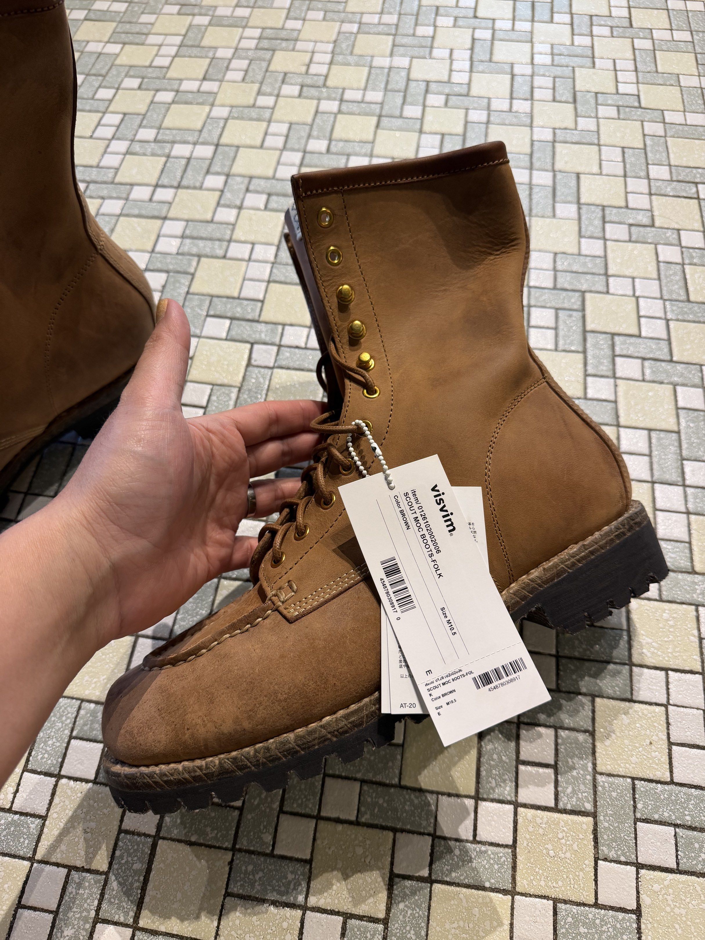 Visvim scout moc toe boots folk, Men