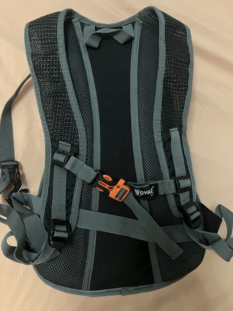 Voyager Outdoor Hydration Backpack (Category: Backpacks) located in Manila. Submitted by householdmama (Listing ID 1439502951, Image 3). Description: - Voyager Outdoor hydration backpack, perfect for outdoor activities. - Stylish black and gray color scheme. - Enhanced visibility with a reflective strip. - Adjustable straps for a custom fit. - Multiple compartments for organized storage. - Breathable mesh back panel for comfort. - Secure waist st