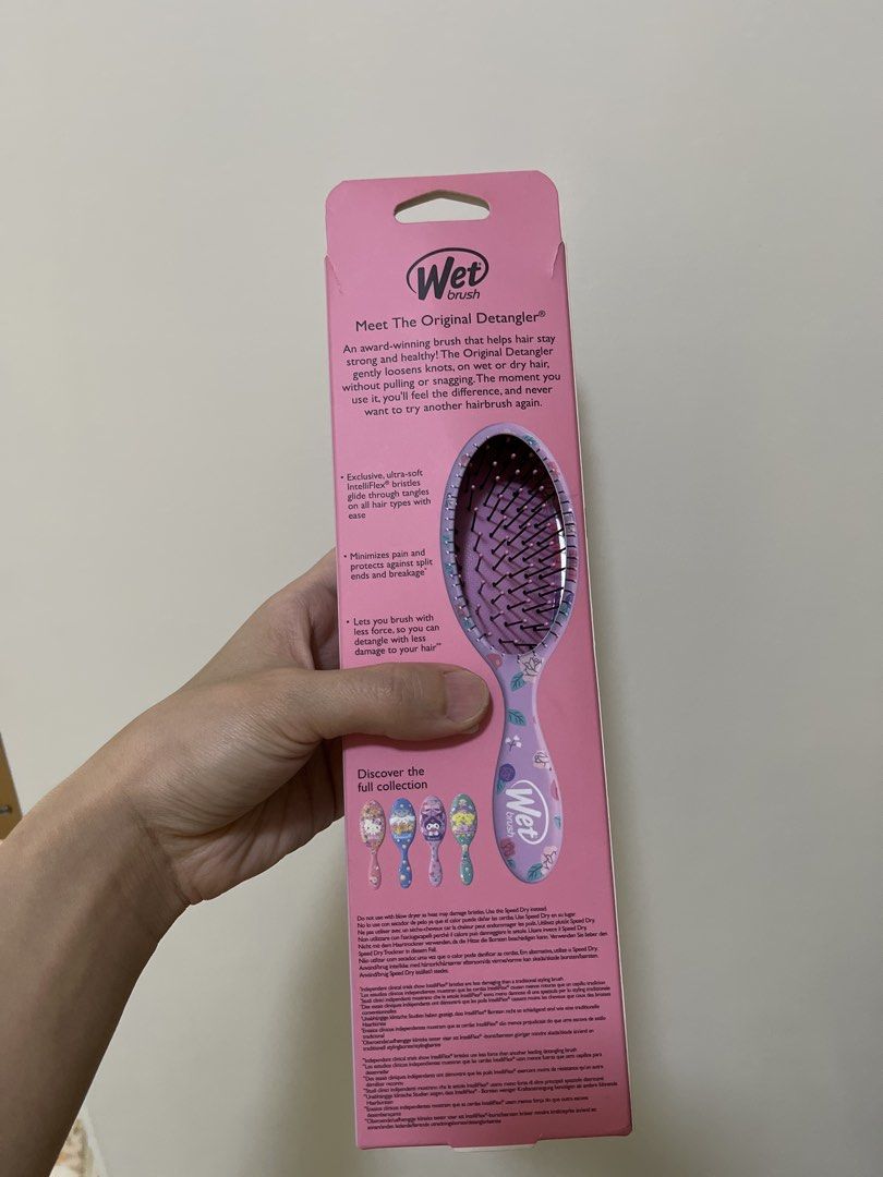 Wet Brush The Original Detangle Kuromi (Category: Hair) located in Quezon City. Submitted by jcycle02 (Listing ID 1439458282, Image 2). Description: - Detangles wet or dry hair - Suitable for all hair types - Minimizes pain - Reduces split ends and breakage - Features ultra-soft bristles.