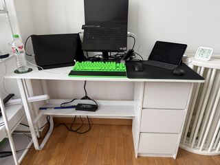 White Desk with Drawer and Cabinet, Furniture &amp; Home Living, Furniture ...