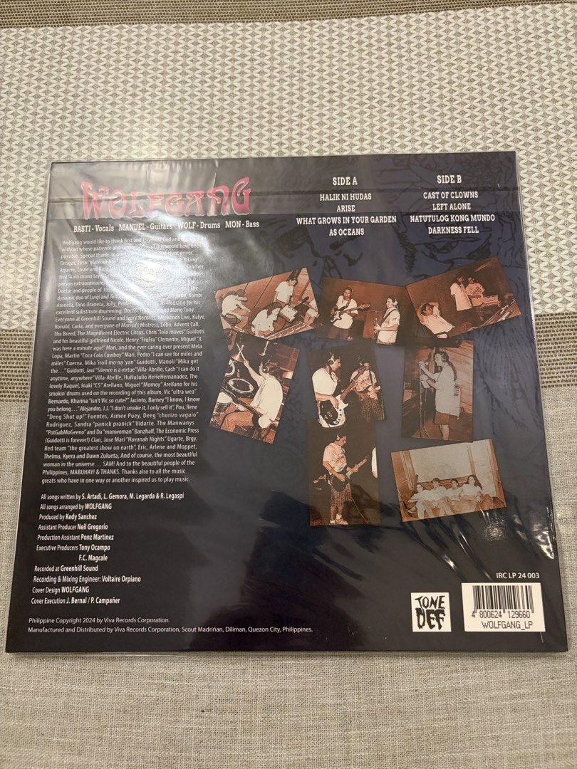 Wolfgang - Wolfgang Vinyl Record (Category: Vinyls) located in Bacoor. Submitted by msjudithpaperdoll (Listing ID 1439500291, Image 2). Description: Wolfgang Vinyl Tracklist: * Halik Ni Hudas * Arise * 3What Grows In Your Garden * As Oceans * Cast Of Clowns * Left Alone * Natutulog Kong Mundo * Darkness Fell Released around 2024, this is a standard 1LP pressing of the original 8-track studio recordings. It includes hits like “Halik ni Hudas”, “Na