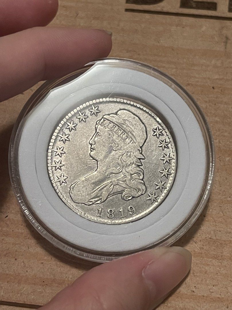 1819 50c Capped Bust Half Dollar Silver Coin (Category: Currency) located in Manila. Submitted by banene_poteto (Listing ID 1439760362, Image 1). Description: What you see is what you get. 😊.