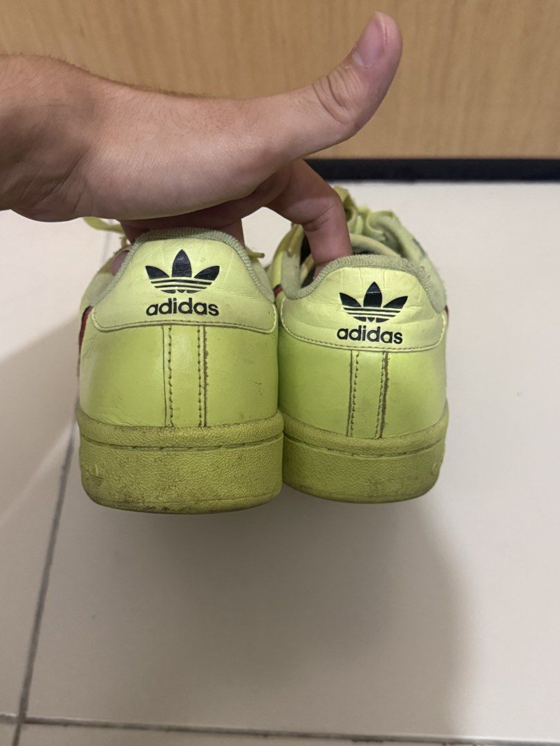 Adidas Continental 80s Yellow Sneakers (Category: Sneakers) located in Manila. Submitted by clwodj (Listing ID 1439792078, Image 2). Description: - Adidas Continental 80s sneakers - Yellow colorway US9.5 OFFER KAHIT MAGKANO PLEASE.