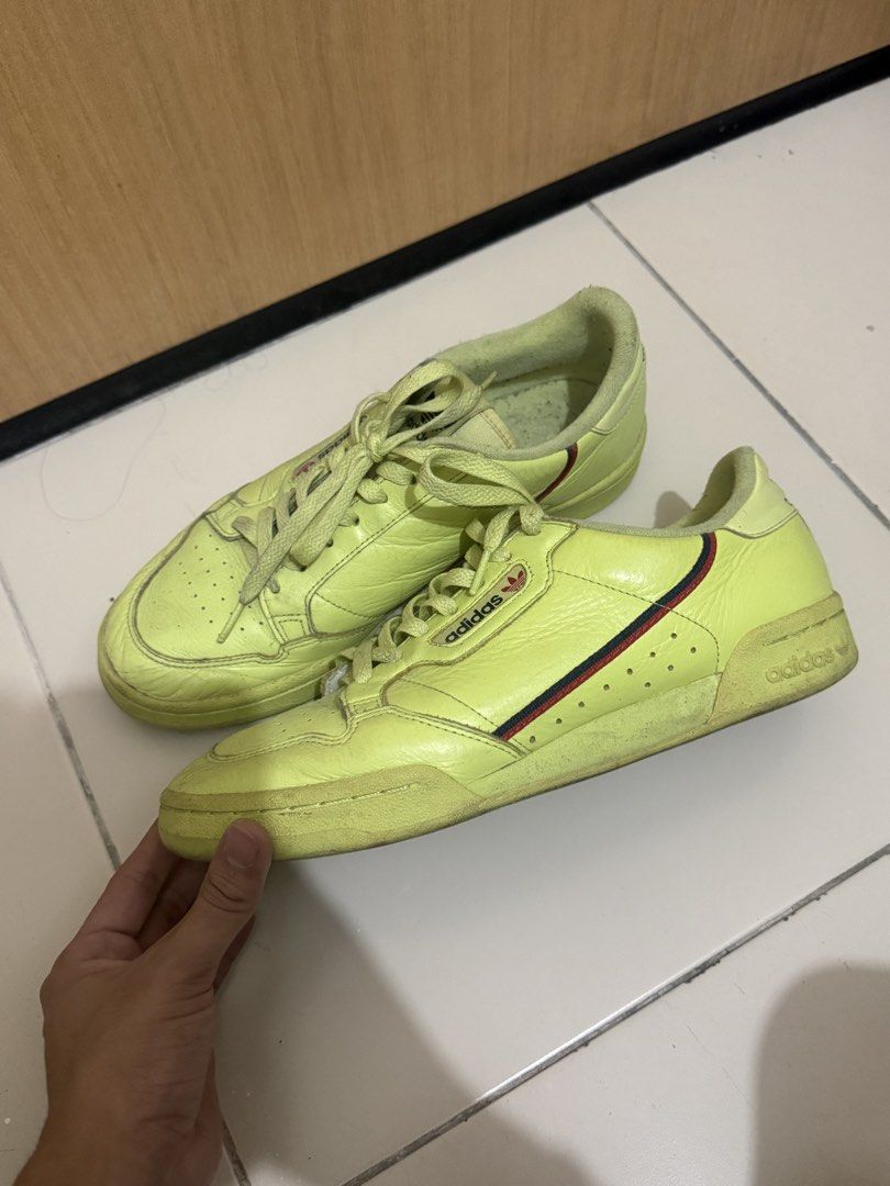 Adidas Continental 80s Yellow Sneakers (Category: Sneakers) located in Manila. Submitted by clwodj (Listing ID 1439792078, Image 1). Description: - Adidas Continental 80s sneakers - Yellow colorway US9.5 OFFER KAHIT MAGKANO PLEASE.