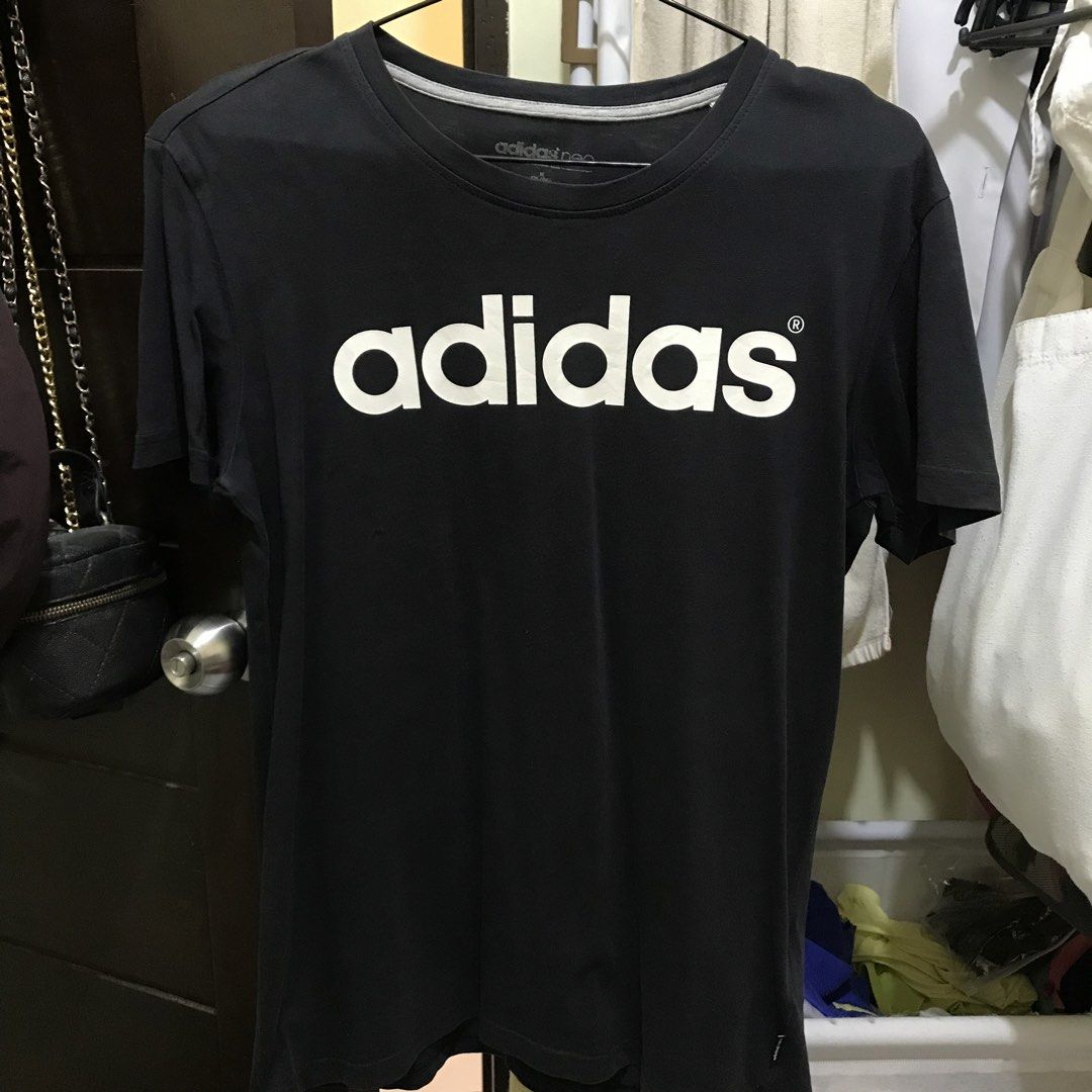 Adidas Neo Black shirt (Category: Tshirts & Polo Shirts ) located in Manila. Submitted by bbeeaa (Listing ID 1439703115, Image 1). Description: - thrifted - w: 38 in; l: 25 in - flaw: pinhole (tinahi to cover) - color rate: 8.5/10 .