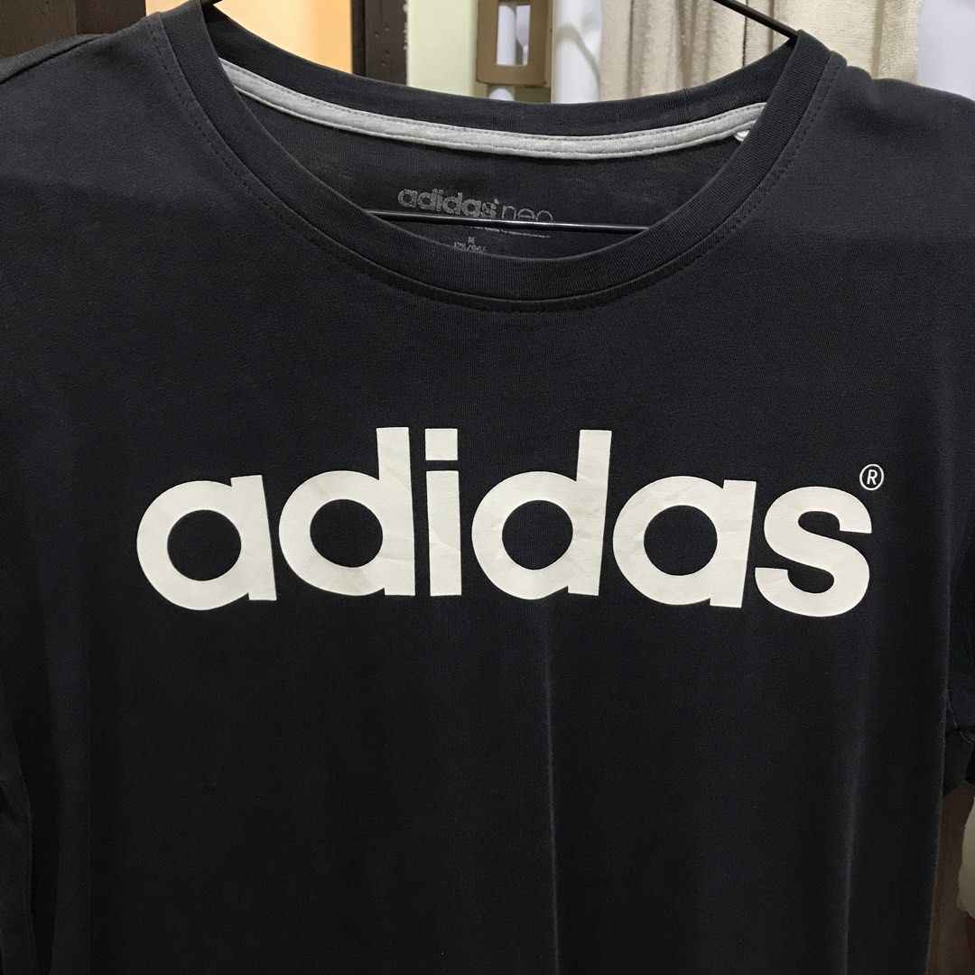 Adidas Neo Black shirt (Category: Tshirts & Polo Shirts ) located in Manila. Submitted by bbeeaa (Listing ID 1439703115, Image 2). Description: - thrifted - w: 38 in; l: 25 in - flaw: pinhole (tinahi to cover) - color rate: 8.5/10 .