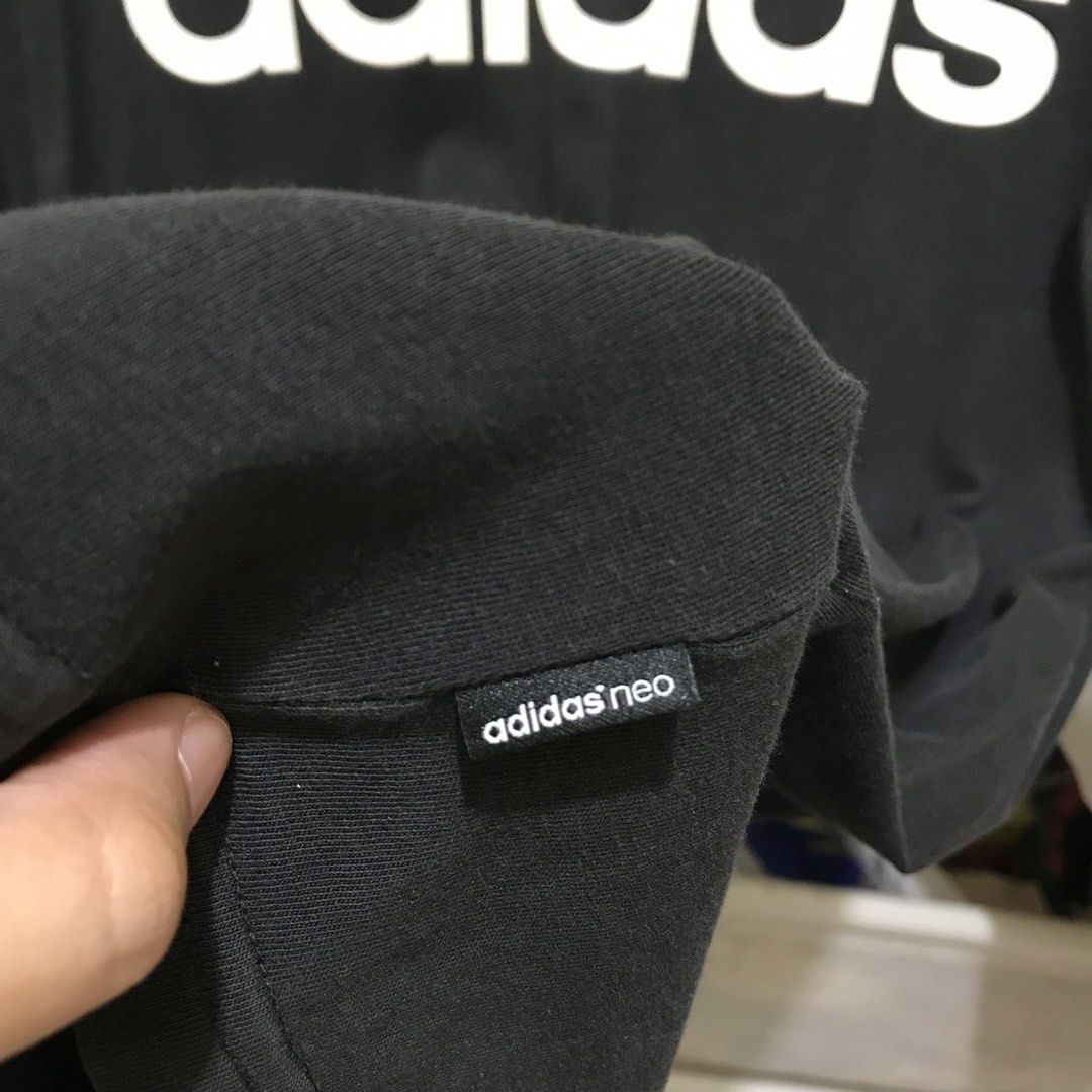 Adidas Neo Black shirt (Category: Tshirts & Polo Shirts ) located in Manila. Submitted by bbeeaa (Listing ID 1439703115, Image 3). Description: - thrifted - w: 38 in; l: 25 in - flaw: pinhole (tinahi to cover) - color rate: 8.5/10 .