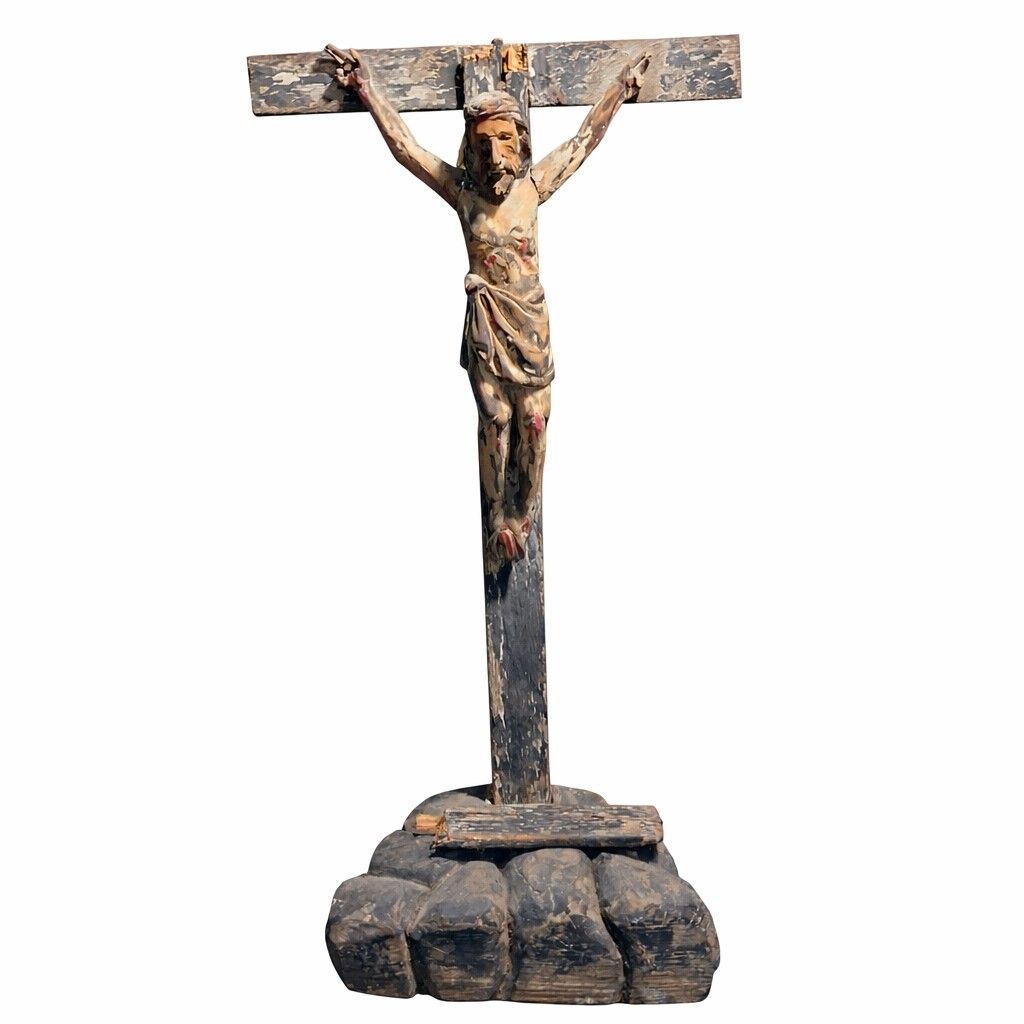 Antique Wood Crucifix (Category: Religious Items) located in Quezon City. Submitted by lobaman (Listing ID 1439611893, Image 1). Description: antique wood crucifix.