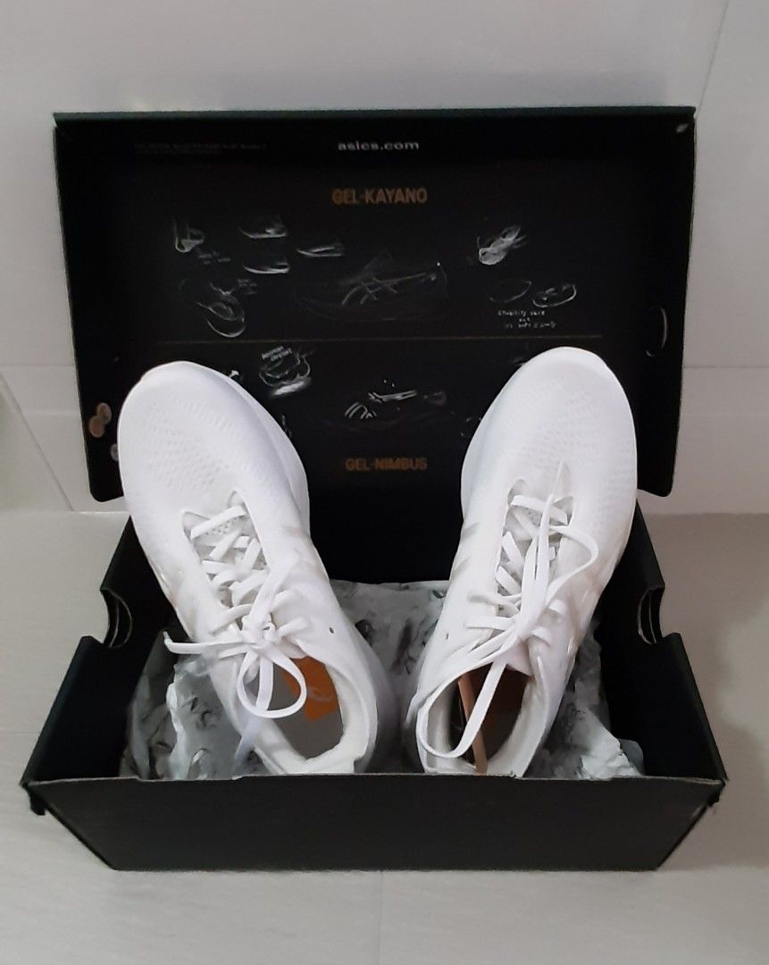Asics Gel Nimbus 25 Anniversary White Sneakers (Category: Sneakers) located in Singapore. Submitted by sobasan (Listing ID 1439648074, Image 1). Description: - Brand new Asics Gel Nimbus 25 Anniversary sneakers - Color: White/Rose Dust - Size: US 6 / EUR 37/ UK 4 BR 34.5 AR 35.5 CM 23.0 - Condition: Never worn, with original box and tags,less than 1 year. - Perfect for running and casual wear - Comfortable and stylish price Negotiable.