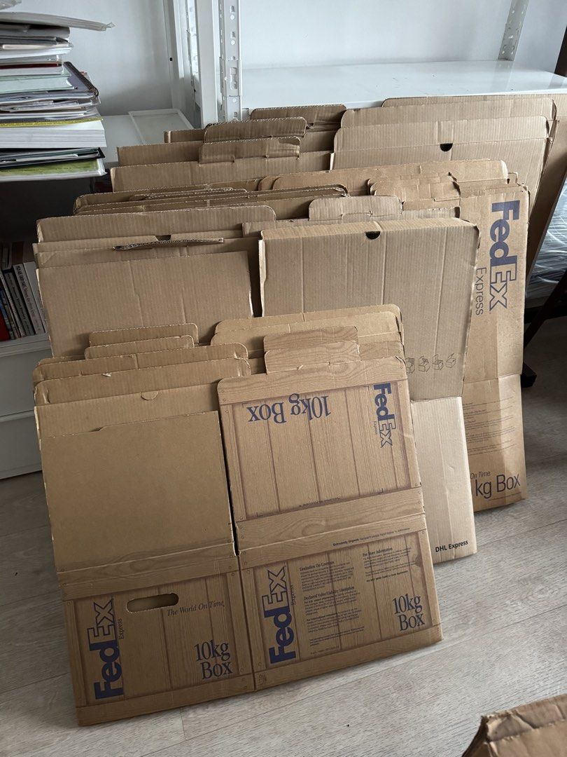 Assorted FedEx & DHL Cardboard Boxes - Various Sizes463104815872102400