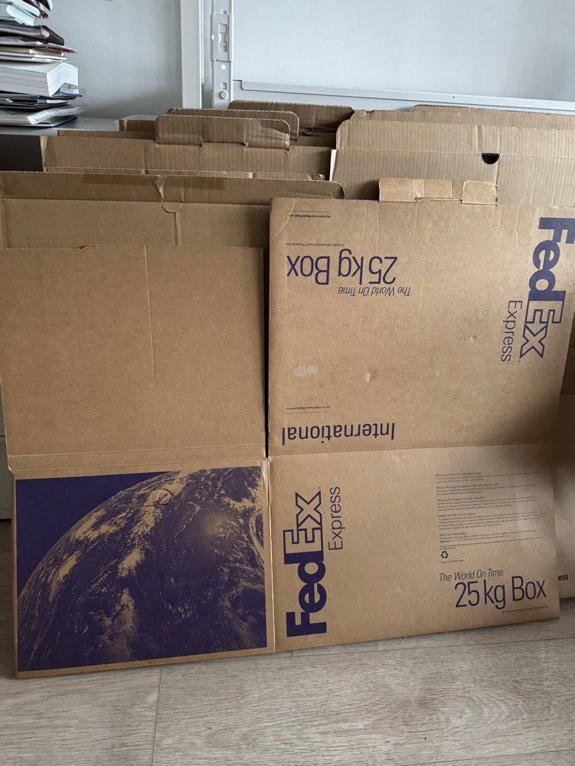 Assorted FedEx & DHL Cardboard Boxes - Various Sizes463104815872102402