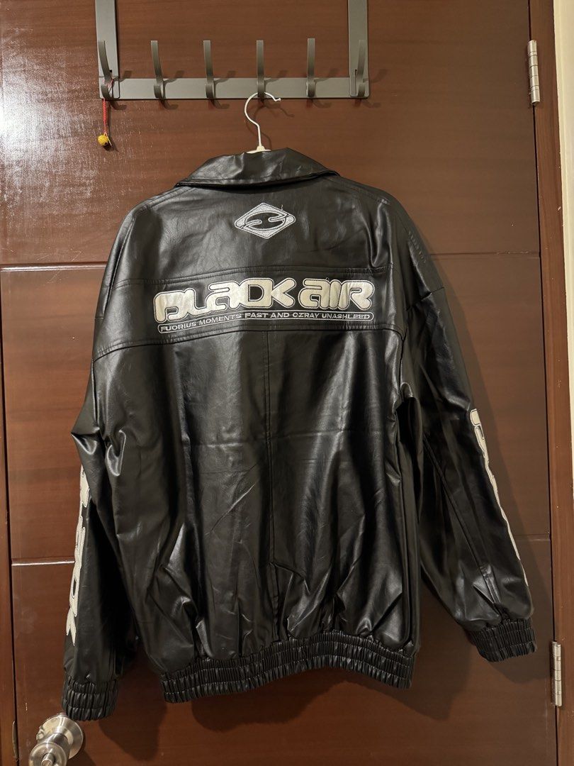 Black Air Faux Leather Jacket (Category: Coats, Jackets and Outerwear) located in Manila. Submitted by michael_199 (Listing ID 1439669011, Image 3). Description: Black leather jacket Vintage design Like new Selling for ₱1,000 .