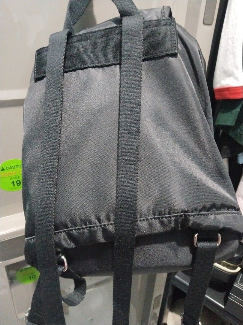 Spao Korea Backpack (Category: Backpacks) located in Rizal. Submitted by wisemoon_94c43f (Listing ID 1439639456, Image 2). Description: - Black backpack - Flap closure with drawstring - Embroidered bear design - Small front zip pocket - Adjustable shoulder straps - Clean interior - Smooth, possibly nylon material Good as New Bought in South Korea Only used once Lalamove or Lbc Delivery.
