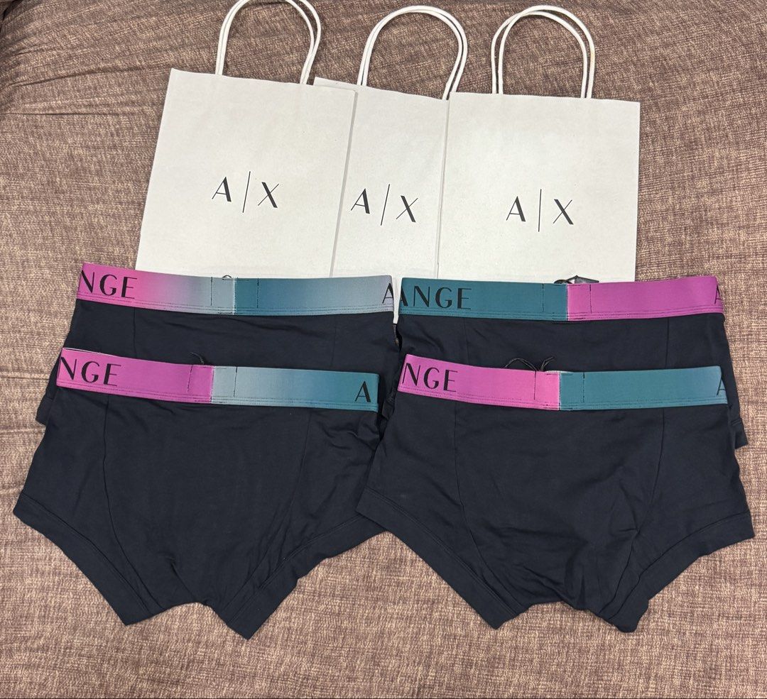 Brand New Armani Exchange Boxer Brief (Category: Underwear) located in Manila. Submitted by cdehphrey (Listing ID 1334717185, Image 2). Description: Brand New ARMANI EXCHANGE Boxer Brief. Bought it for 3540 in an Armani Exchange store, but will be selling it for 2450 only. 4 pieces onhand RFS: Realized I own so much boxers already 9000 only if you buy the four of them Comes with a paper bag making it a perfect present.