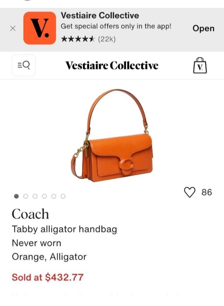 COACH TABBY ALLIGATOR SHOULDER HAND BAG (Category: Luxury Bags & Wallets) located in Manila. Submitted by tokyo.americana (Listing ID 1439694966, Image 2). Description: Actual size using inches Width/10.4 Lenght Hight/5 Excellent Condition Issue:0 Message if you have any other question about sizing. We do shipping nation wide I'm also open for video call so that you can see the item you 're interested to buy. Courier, DHL,JNT,LBC Mode of payment,