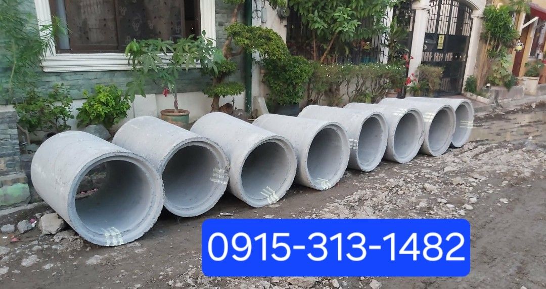Concrete Drainage Pipes (Category: Construction & Building Materials) located in Caloocan City. Submitted by archiereno45379 (Listing ID 1439779510, Image 1). Description: RCP / Culvert / Tosang - concrete pipe 0915-313-1482 Durable concrete pipes suitable for drainage and construction projects. Available in various sizes. These pipes are designed for efficient water management and long-lasting performance. Contact the number in the images for in