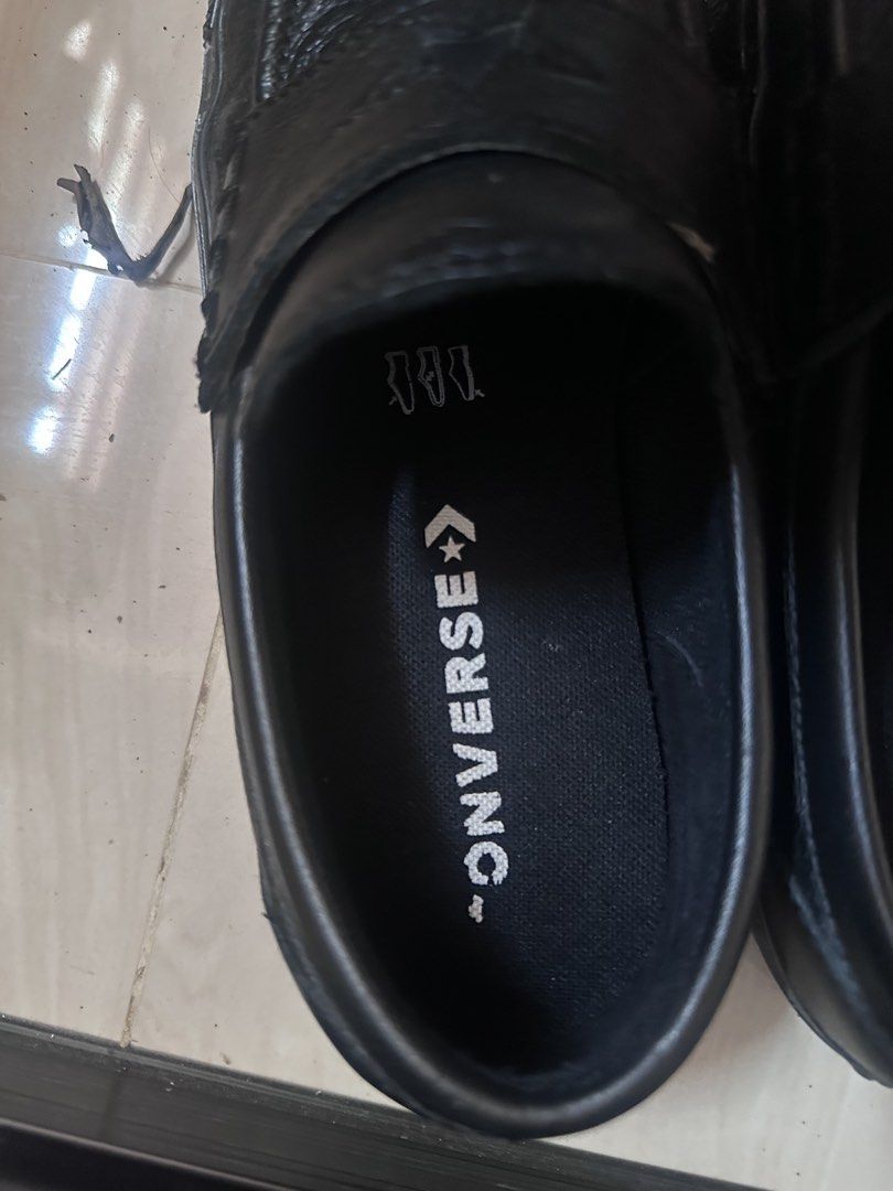 Converse CTAS Loafer Men's Sneakers - Black (Category: Sneakers) located in Quezon City. Submitted by nedz93 (Listing ID 1439660897, Image 3). Description: Converse CTAS Loafer men's sneakers in black. Features a slip-on design with a leather upper and a star logo detail. The insole has the Converse logo. The soles show some wear..