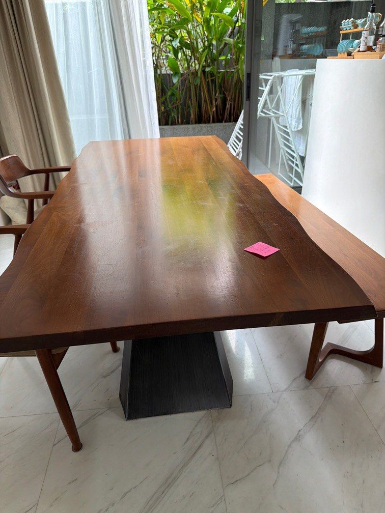 Dining Table (Category: Tables & Sets) located in Singapore. Submitted by huangvivia20133 (Listing ID 1439649078, Image 3). Description: (Table)H:76 l: 210 W:91 Chairs and bench included. .