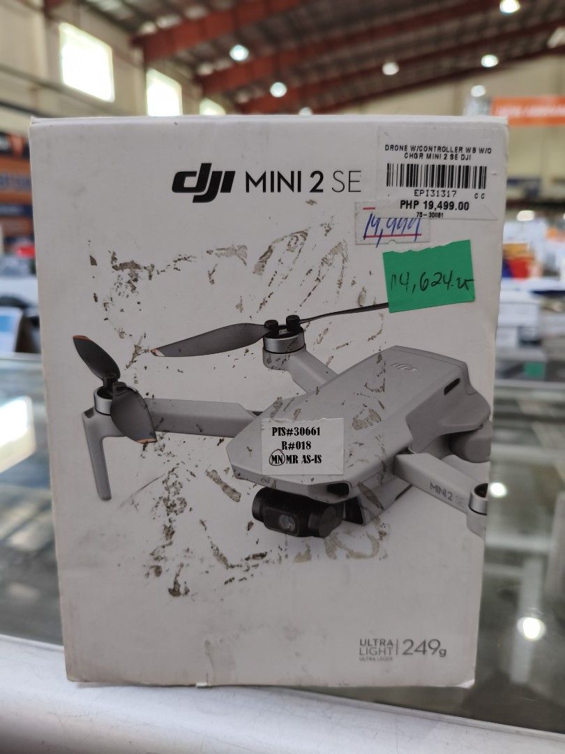 DJI Mini 2 SE Drone (Category: Drones) located in Manila. Submitted by hmrgrace5. (Listing ID 1439648898, Image 2). Description: - DJI Mini 2 SE drone - Ultra-lightweight: 249g - Includes drone and accessories - Original price: PHP 19,499.00 - Selling price: PHP 14,624.00 - Box included.