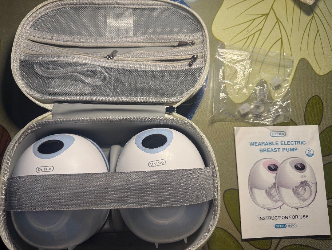 Dr. Isla Wearable Electric Breast Pumps EB50 (Category: Breastfeeding & Bottle Feeding) located in San Fernando. Submitted by camzkie (Listing ID 1439761822, Image 1). Description: - Dr. Isla EB50 Wearable Electric Breast Pumps - Includes: - Pumps - Carrying Case - Instruction Manual - Free extra Flange Inserts (13mm, 15mm, 17mm, 24mm) - Nipple Measurement Tool - Charging Cable -Bought in orange app Jan 16, 2026 RFS: no longer being used.