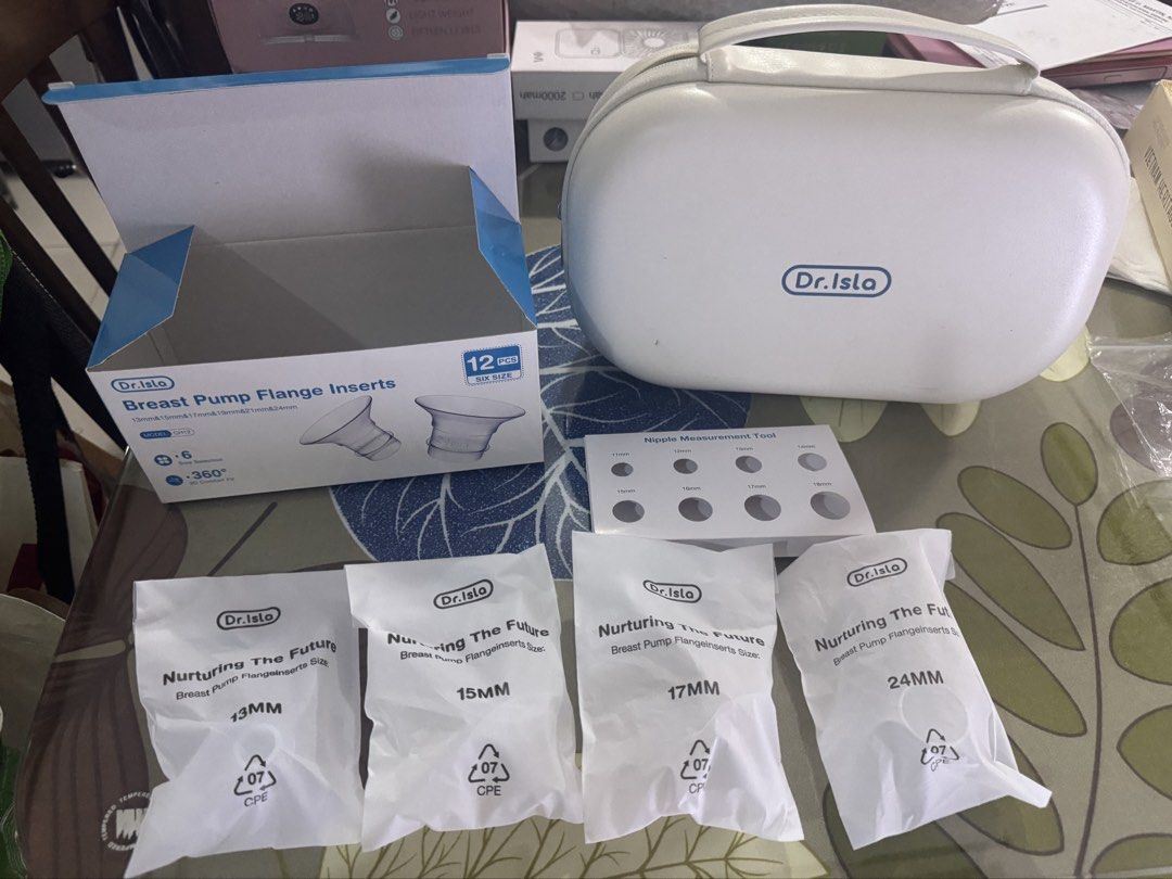 Dr. Isla Wearable Electric Breast Pumps EB50 (Category: Breastfeeding & Bottle Feeding) located in San Fernando. Submitted by camzkie (Listing ID 1439761822, Image 2). Description: - Dr. Isla EB50 Wearable Electric Breast Pumps - Includes: - Pumps - Carrying Case - Instruction Manual - Free extra Flange Inserts (13mm, 15mm, 17mm, 24mm) - Nipple Measurement Tool - Charging Cable -Bought in orange app Jan 16, 2026 RFS: no longer being used.