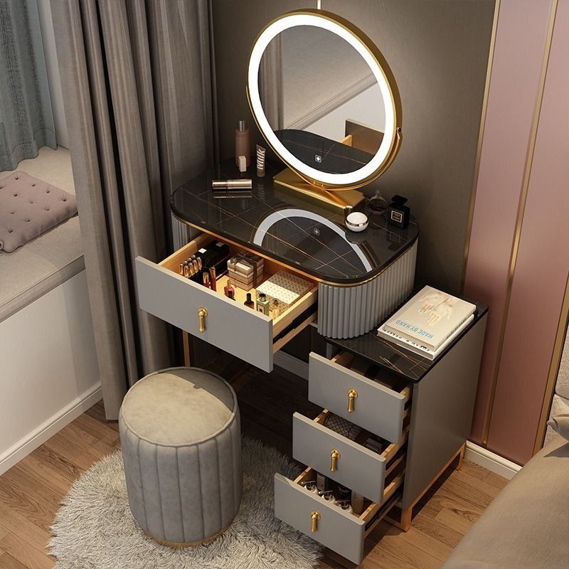 Dressing Table With Side Table&amp;LED Mirror Paint Coating leg, Furniture ...