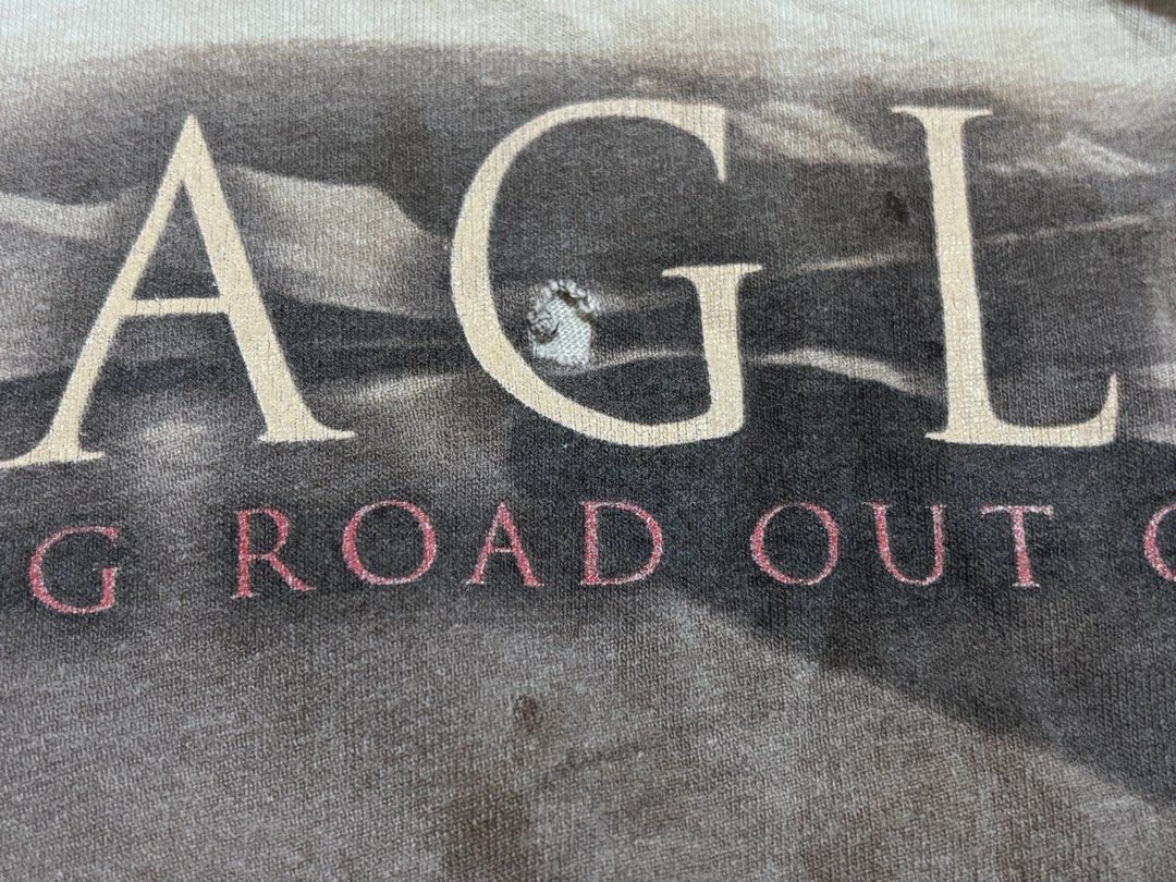 Eagles Concert Shirt (Category: Tshirts & Polo Shirts ) located in Noveleta. Submitted by nep21 (Listing ID 1439648637, Image 3). Description: Eagles Concert/Album Shirt Size 26x30 Issues:Stains,Bullet Hole Selling for 1,000 pesos Noveleta,Cavite location Shipping J&T or Lalamove .