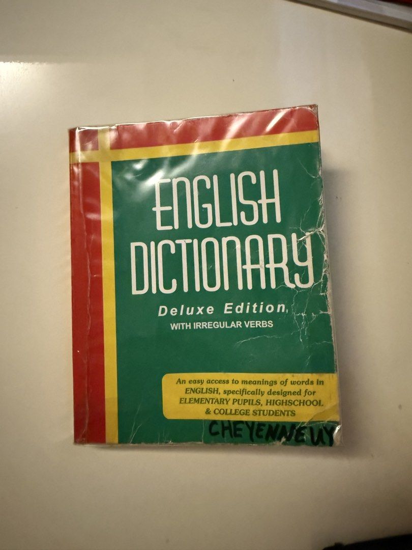 English Dictionary (Category: Textbooks) located in Manila. Submitted by uycheyenne24807 (Listing ID 1439753951, Image 1). Description: .