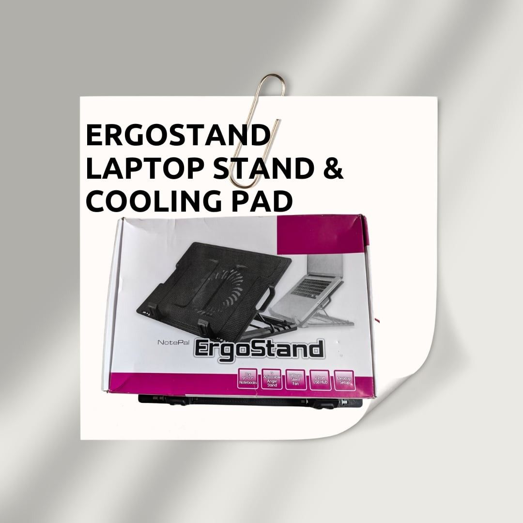 ErgoStand Laptop Stand & Cooling Pad (Category: Laptop Bags & Sleeves) located in Santo Tomas. Submitted by goldenbird_3f3c76 (Listing ID 1439753108, Image 3). Description: 💻 ErgoStand Laptop Stand with Cooling Pad (Fan) ✨ 2-in-1 Stand + Powerful Cooling! 🔹 DETAILS ✔ Good working condition ✔ With LED cooling fan ✔ Adjustable height (comfortable gamitin) ✔ Matibay at stable ❄️ SPECIFICATIONS ✔ Cooling Fans (malakas ang airflow) ✔ Fits 12–18 inch