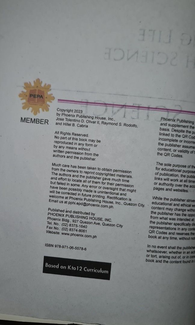 Exploring life through Science Book 2023 (Category: Textbooks) located in Quezon City. Submitted by bt-enterprises (Listing ID 1439633430, Image 2). Description: Good as New walang sulat.
