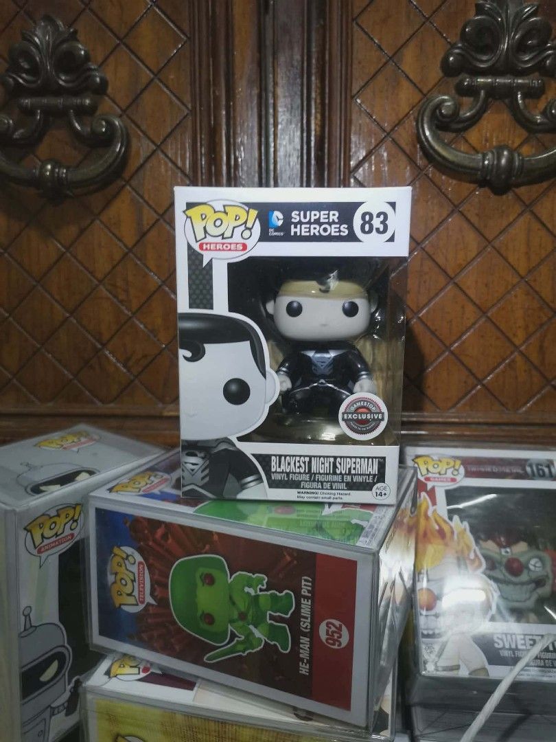 Funko Pop! DC Superheroes Superman Figures (Category: Figurines & Statues) located in San Pedro. Submitted by oopsiboughtanotherpop-oibap (Listing ID 1439272832, Image 2). Description: - Funko Pop! Superman collection - Features multiple Superman variants - Includes Cyborg Superman, Bizarro, White Lantern Superman, and Red Son Superman - All figures are in original boxes Superman Black Suit 1.2k Batman v Superman Superman 500 Superman from Flashp
