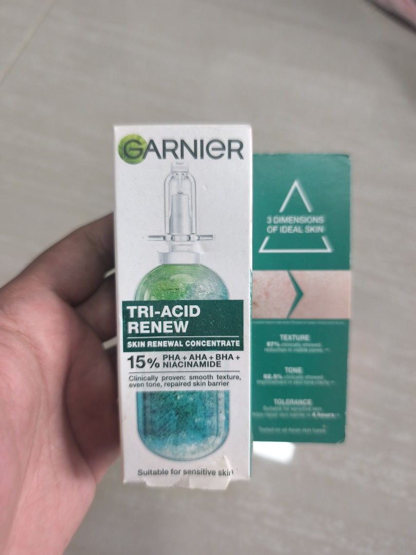Garnier tri-acid renew (Category: Face Care) located in Rizal. Submitted by shadow0101 (Listing ID 1439681462, Image 1). Description: Brand new.