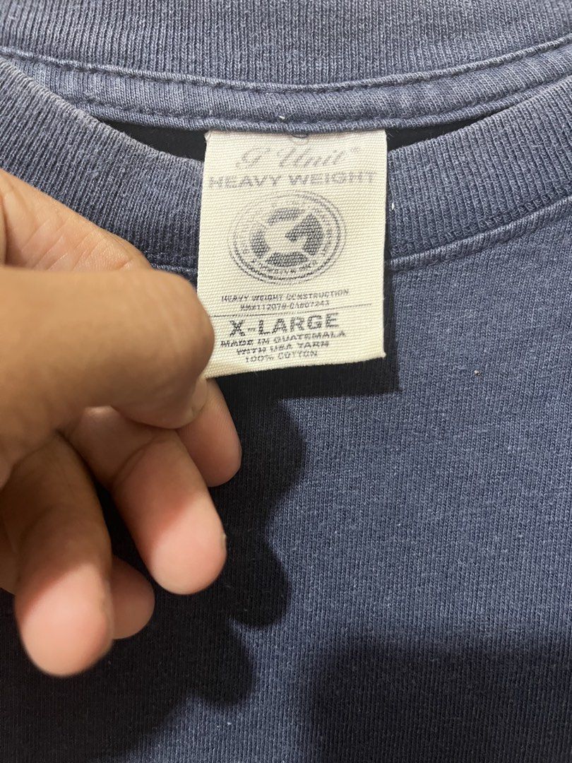 G-Unit Heavyweight T-Shirt - X-Large (Category: Tshirts & Polo Shirts ) located in Calamba. Submitted by jdot999 (Listing ID 1439652791, Image 3). Description: - Navy blue G-Unit heavyweight t-shirt - Features the iconic G-Unit logo - Size: X-Large - Made in Guatemala - Classic crew neck design - Short sleeves - Fabric: Cotton.
