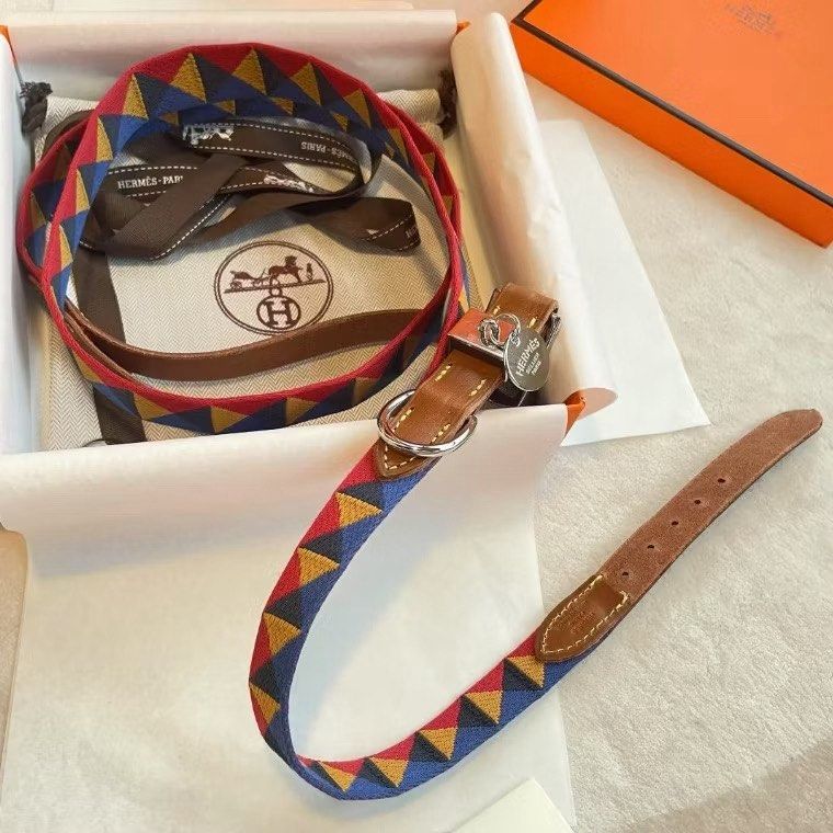 Hermes Pet Dog Collar + Traction Rope (Category: Homes & Other Pet Accessories) located in Manila. Submitted by designerarchives.ph (Listing ID 1439749157, Image 2). Description: - SALE (limited time) I have a catalog if interested :) ₱16k - dog collar + rope ₱19 500 - dog collar + harness + rope Collar: Width - 2cm S (36cm) - adjustable 23-30cm M (41cm) - adjustable 28-35cm L (51cm) - adjustable 39-45cm Rope: Length (1.2m) Width (2.5cm) Harness: