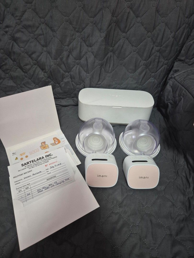 Imani i2 Plus Pro Double Breast Pump Set (Category: Breastfeeding & Bottle Feeding) located in Del Monte. Submitted by _jem_ (Listing ID 1439713632, Image 1). Description: - Imani i2 Plus Pro Double Breast Pump set - Includes pump, bottles, and all accessories - Comes with original box and documentation - Stylish white and pink color scheme - Additional flanges included - Complete and ready for immediate use 📦 Inclusions: ✅ Box with 2 motors ✅ 2