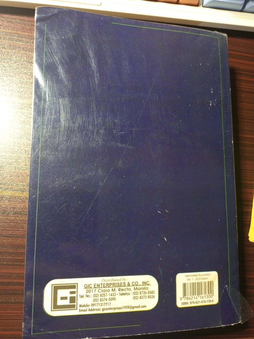 Intermediate Accounting Vol. 1 by Valix (2022 ed.) (Category: Textbooks) located in Makati City. Submitted by _yy_hmb (Listing ID 1439657740, Image 3). Description: Accounting book for sale! - Covered. - Minimal writing. Price is negotiable..