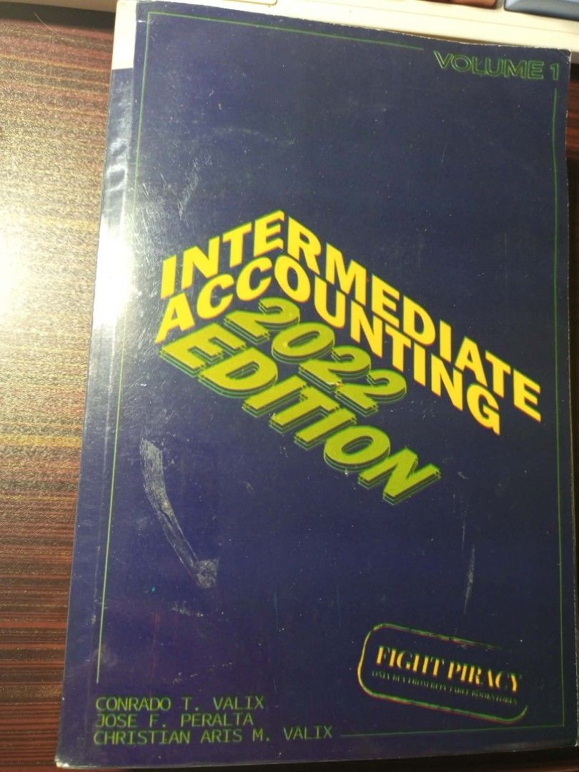 Intermediate Accounting Vol. 1 by Valix (2022 ed.) (Category: Textbooks) located in Makati City. Submitted by _yy_hmb (Listing ID 1439657740, Image 1). Description: Accounting book for sale! - Covered. - Minimal writing. Price is negotiable..