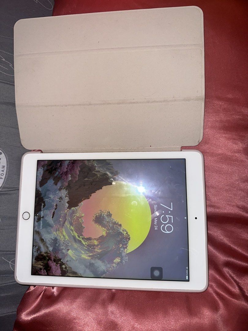 Ipad Air 2 (Category: iPad) located in Bagac. Submitted by matildas_apparel (Listing ID 1439732709, Image 1). Description: Wifi only → Software version 15.8 → 16 GB → Touch ID working → With case, goojodoq pencil, keyboard, and mouse • No charger • Issues: scratches at the back and volume up button (but volume can be adjusted on the screen itself) • Negotiable if sure buyer.