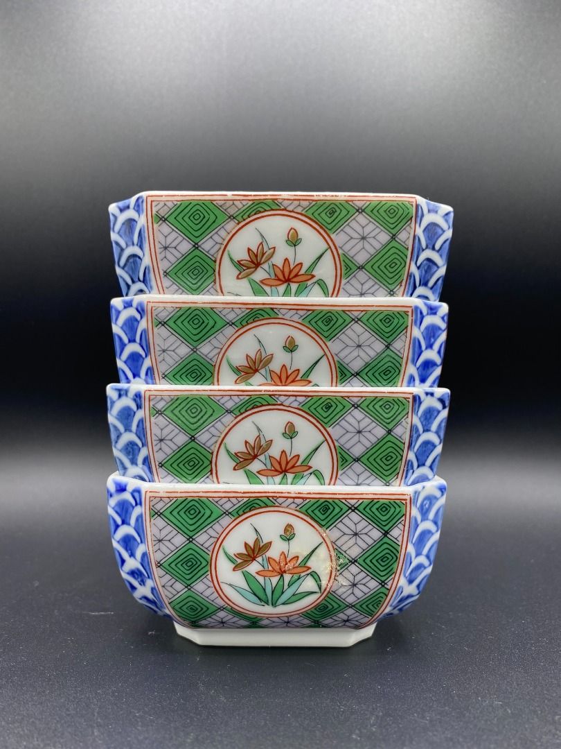JAPAN SURPLUS Japanese Oriental Bowls - Set of 4, Furniture & Home ...