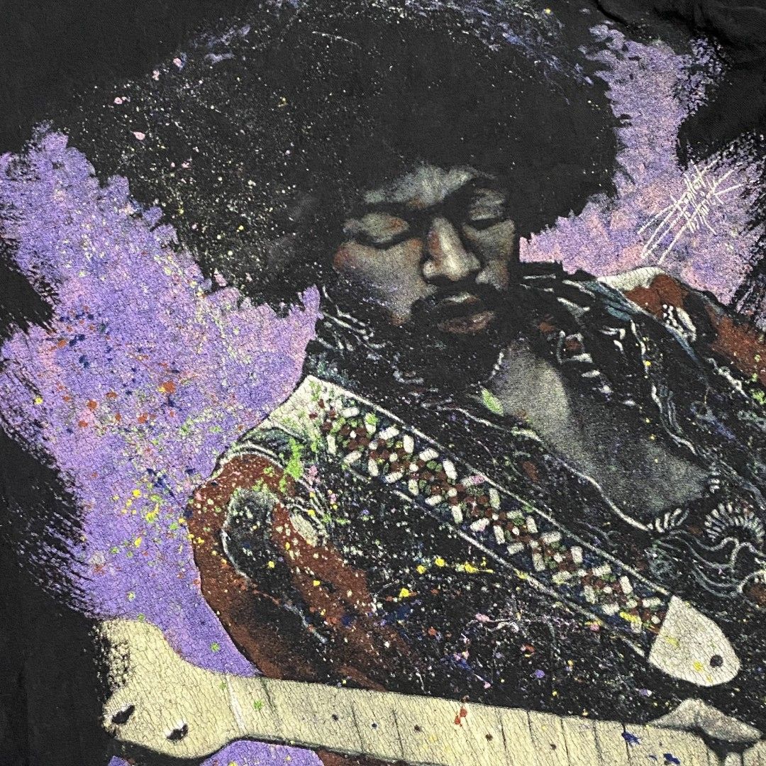 Jimi Hendrix Big Print Band Shirt (Category: Shirts) located in Mabalacat. Submitted by stylists.market (Listing ID 1439653354, Image 3). Description: Length: 25 Width : 18 Condition: 9/10 SUPER LAKING DESIGN SA PERSONAL SUPER NICE & KINIS! VERY COMFY & SMOOTH ON SKIN NATURAL HAIRLINE ONLY SA IILANG PART PO 🥰 NEED WASH NO MAJOR STAIN FRESH FROM BALE.