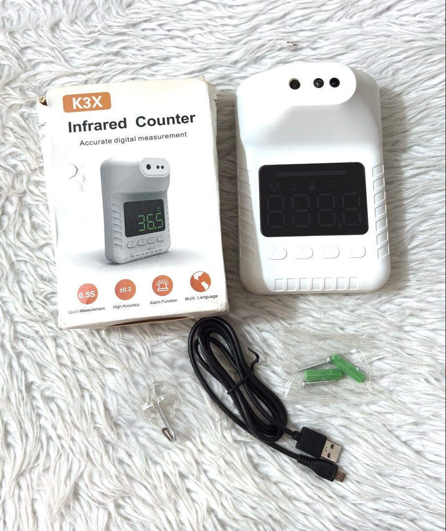 K3X Wall Infrared Counter/Thermometer (Category: Thermometers) located in Paranaque City. Submitted by dalle_closet (Listing ID 1439658332, Image 1). Description: Working naman. Chinese lang languange ng sounds Like new pa.