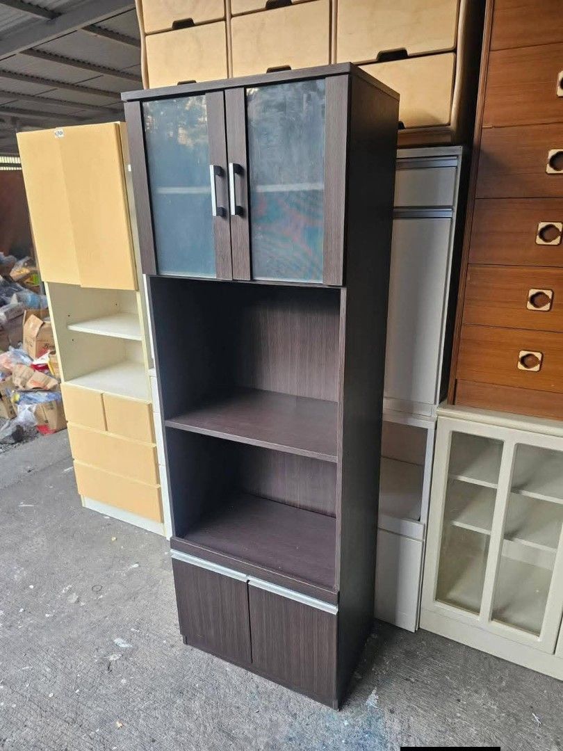 Kitchen Cabinet (Category: Shelves, Cabinets & Racks) located in Meycauayan. Submitted by marygracecasimiro (Listing ID 1439681441, Image 3). Description: Kitchen Cabinet ‼️₱6,800‼️ 👉Space Saver! 😘🥰🤩 ✔️L-23.5 H-70 W-15 inches 📐 ✔4 Doors 🗄 ✔️Laminated 🔖 ✔️Compress & Mdf Back 🪵 ✔Scratches As-is! 🩷.