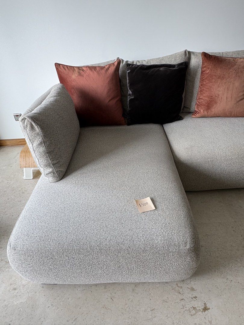 L Shape Sofa (Category: Sofas) located in Singapore. Submitted by nidhi_sg (Listing ID 1439784770, Image 2). Description: Great condition, bought for $4000 in Australia, moving out sale. Sofa, cushions, whole set $500.