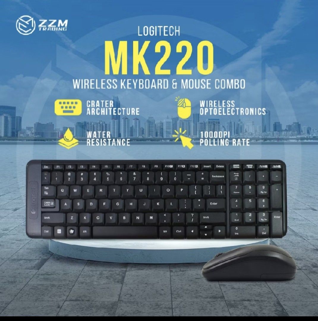 Logitech Mk220 Wireless Mouse and Keyboard (Category: Computer Keyboard) located in Quezon City. Submitted by jayceemart (Listing ID 1439719898, Image 1). Description: 1.8k bnew price. now selling for 1k only almost new.