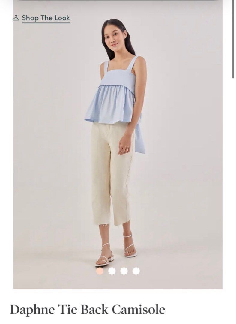 Love Bonito Daphne Tie Back Camisole (Category: Sleeveless) located in Zamboanga. Submitted by vrtlvrtl (Listing ID 1439702865, Image 3). Description: - Love, Bonito Daphne Tie Back Camisole - Color: Light Blue - Design: Square neckline, tie-back detail, peplum hem - Fit: Relaxed - Size: LB XL (UK 14, US 10) - Style: Casual and stylish.